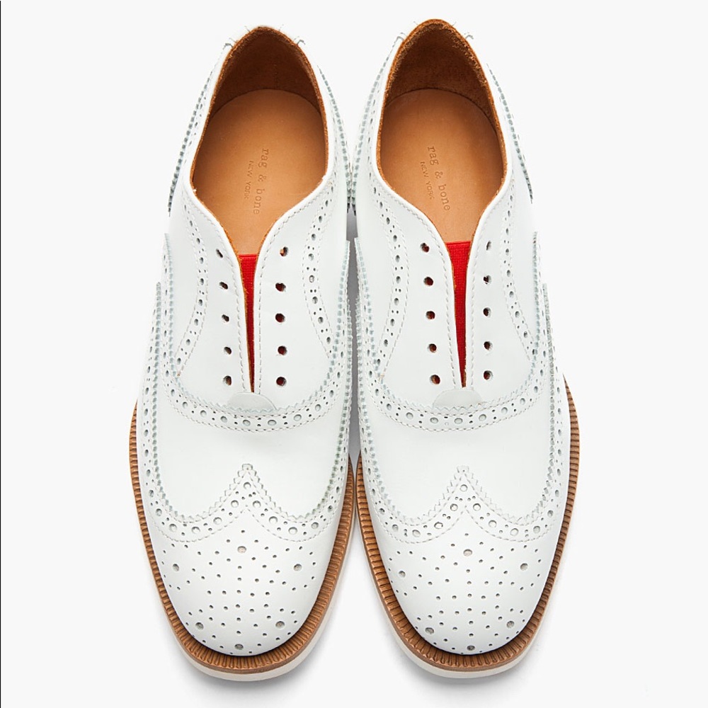 rag & bone white leather brogue Sz38